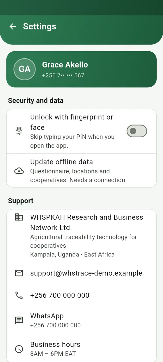 Fingerprint unlock and data updates