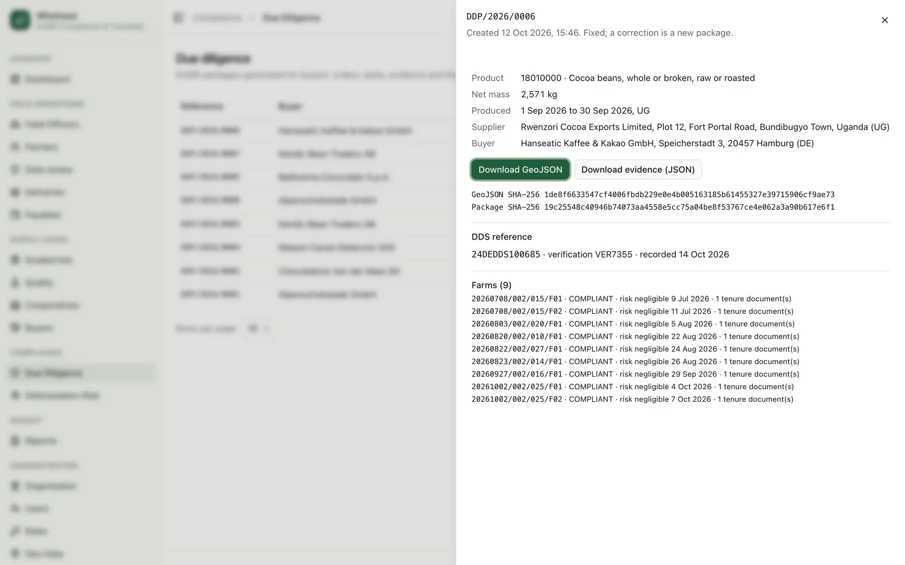 A due diligence package opened from the Whstrace list